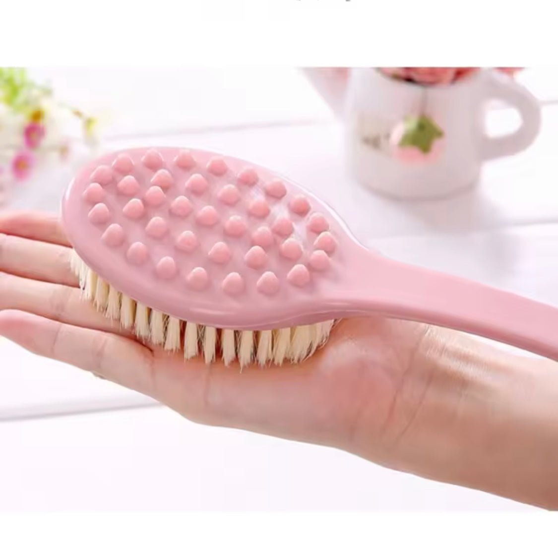 Long Handled Plastic Bath Brush, Soft Sponge Scrubber Body Cleansing Brush, Bath Back Massage Brush Long Handled Plastic Bath Brush, Soft Sponge Scrubber Body Cleansing Brush, Bath Back Massage Brush